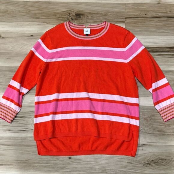Cabi Cadet Pullover Knit Striped Sweater Women’s Small - Picture 2 of 4